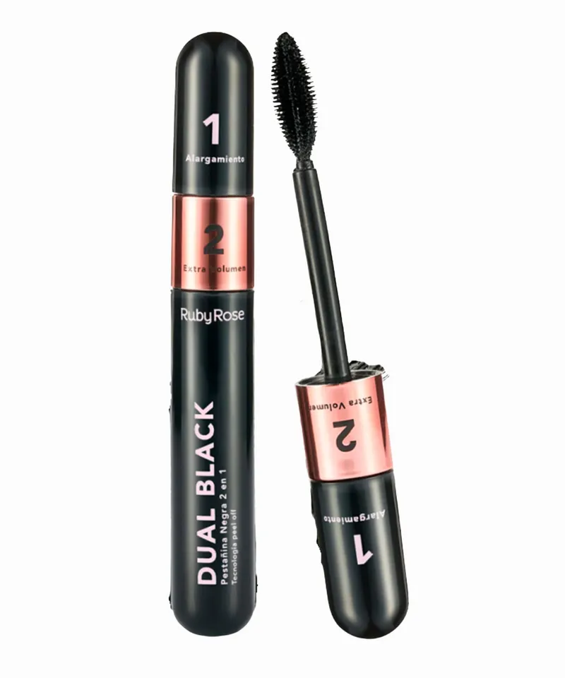 RUBY ROSE PESTAÑINA DUAL BLACK X 5.3ML - Producto de belleza y estética en Almacén Sandra