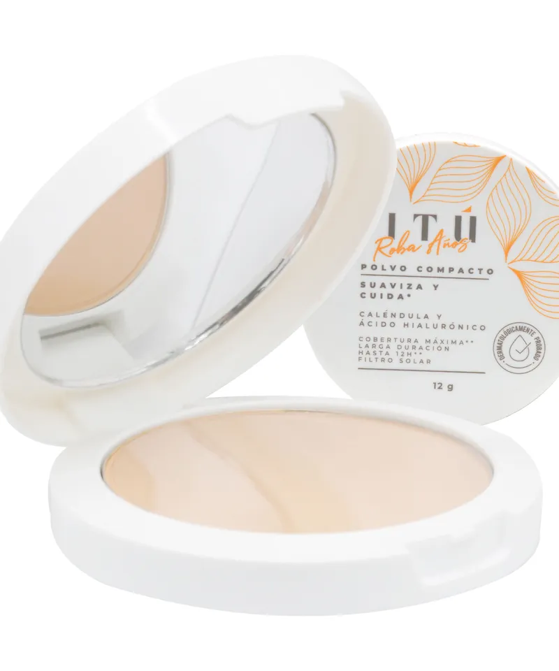 VITU POLVO COMPACTO CALENDULA Y ACIDO HIALURONICO NUEZ N.3 X 12GR - Producto de belleza y estética en Almacén Sandra