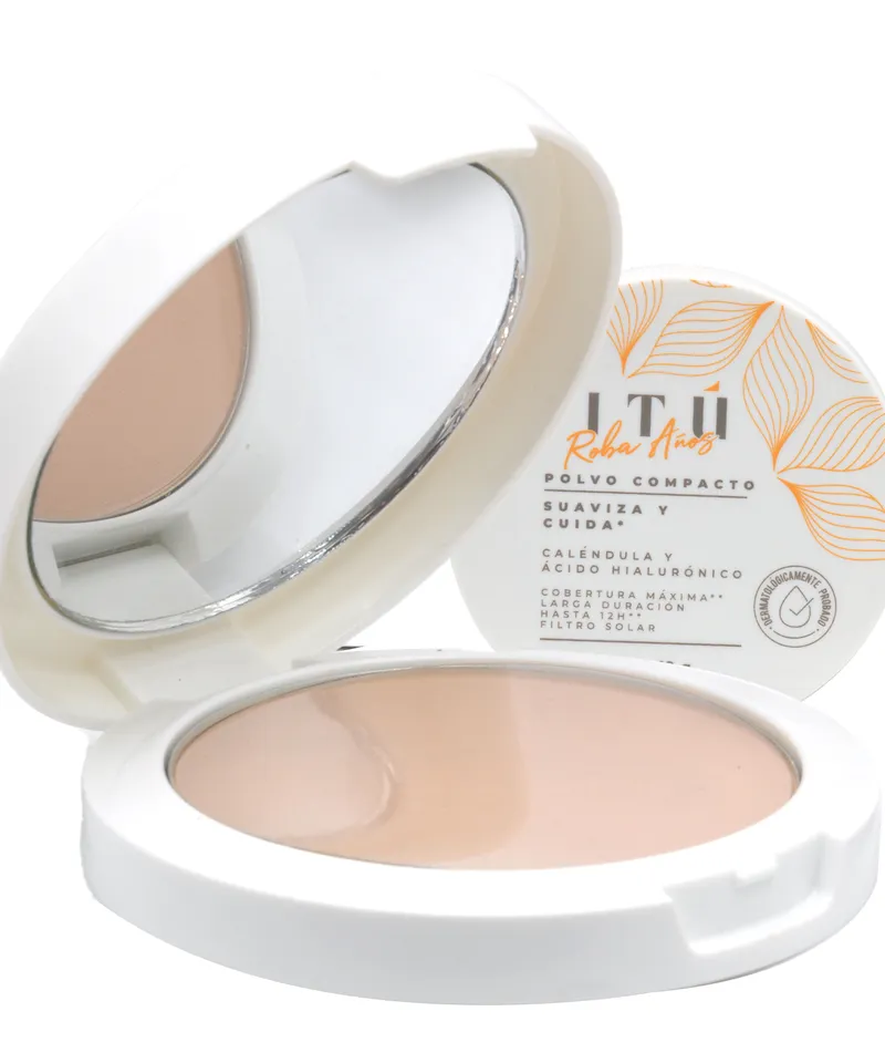 VITU POLVO COMPACTO CALENDULA Y ACIDO HIALURONICO AVELLANA N.2 X 12GR - Producto de belleza y estética en Almacén Sandra
