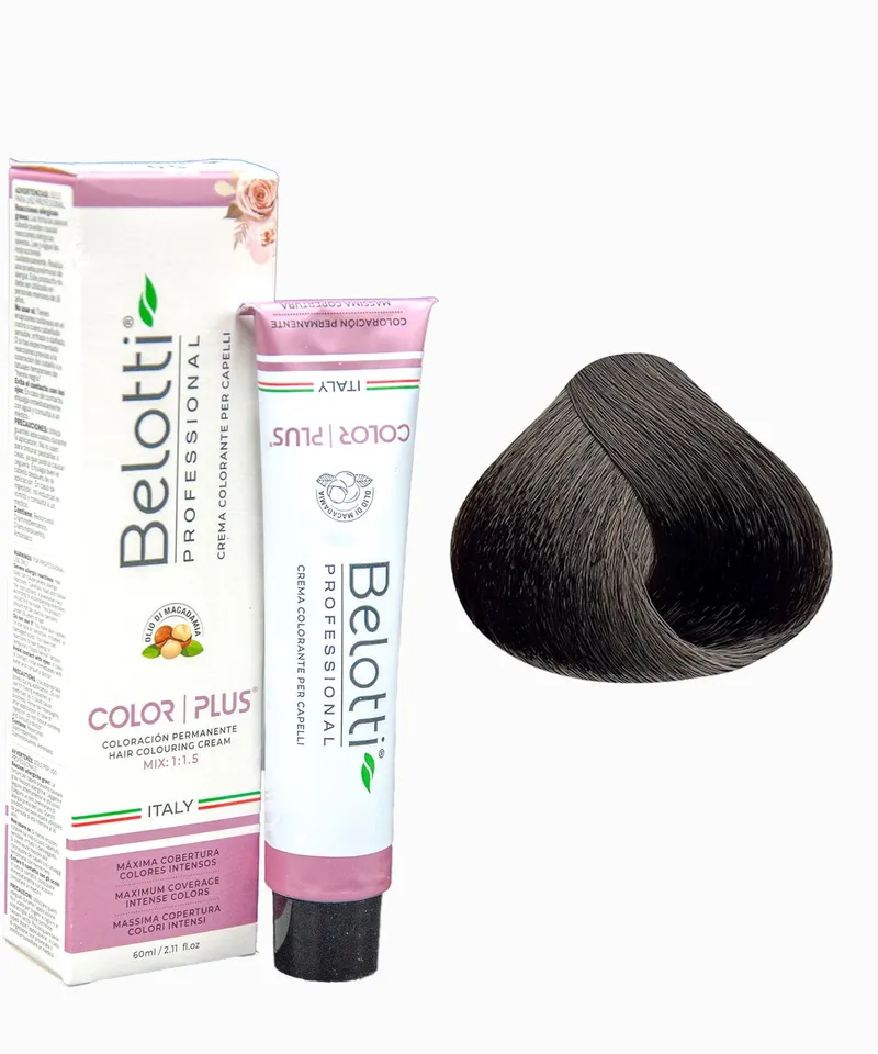 BELOTTI  COLOR PLUS 4.0 CASTAÑO MEDIO X 60ML - Producto de belleza y estética en Almacén Sandra