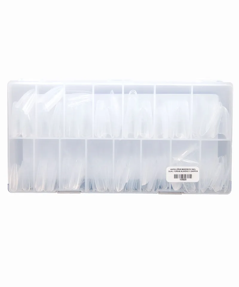 ANIPA UÑAS SANDWICH NAIL DUAL FORMS ALMOND X 240PCS - Producto de belleza y estética en Almacén Sandra