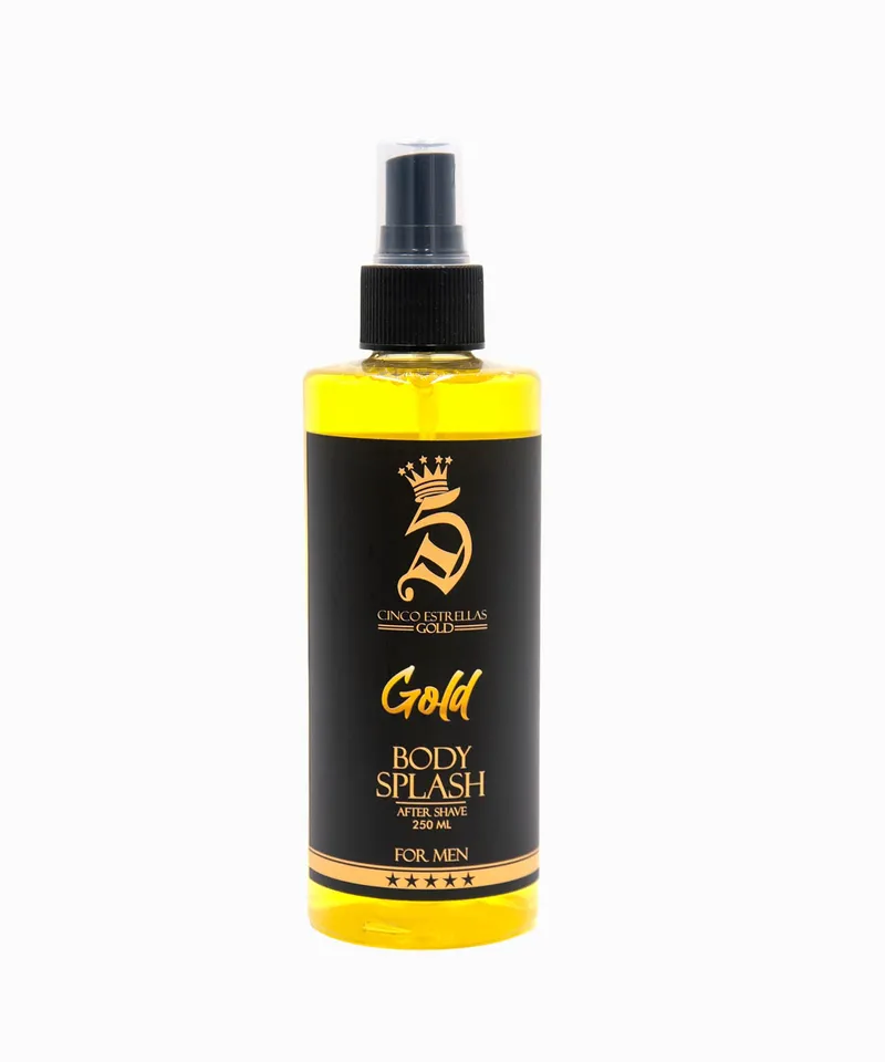 CINCO ESTRELLAS BODY SPLASH AFTER SHAVE GOLD X 250ML - Producto de belleza y estética en Almacén Sandra