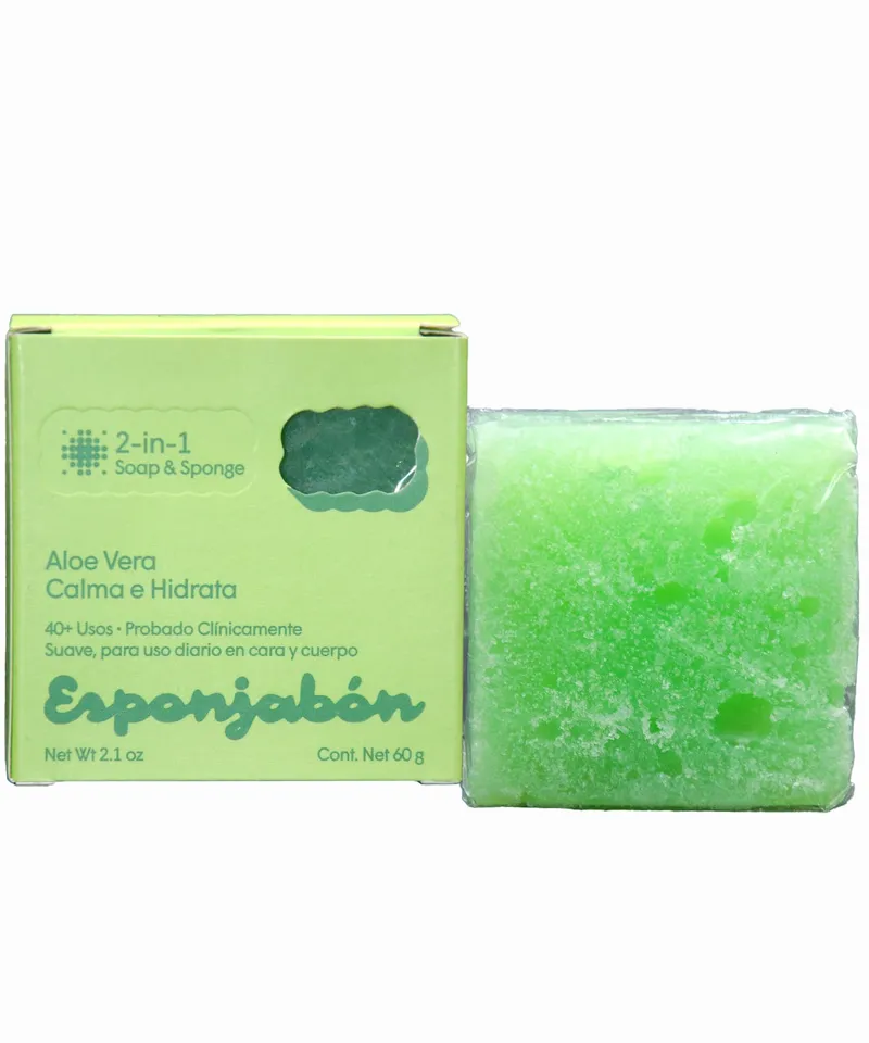 ESPONJABON 2 EN 1 ALOE VERA MINI X 60G - Producto de belleza y estética en Almacén Sandra