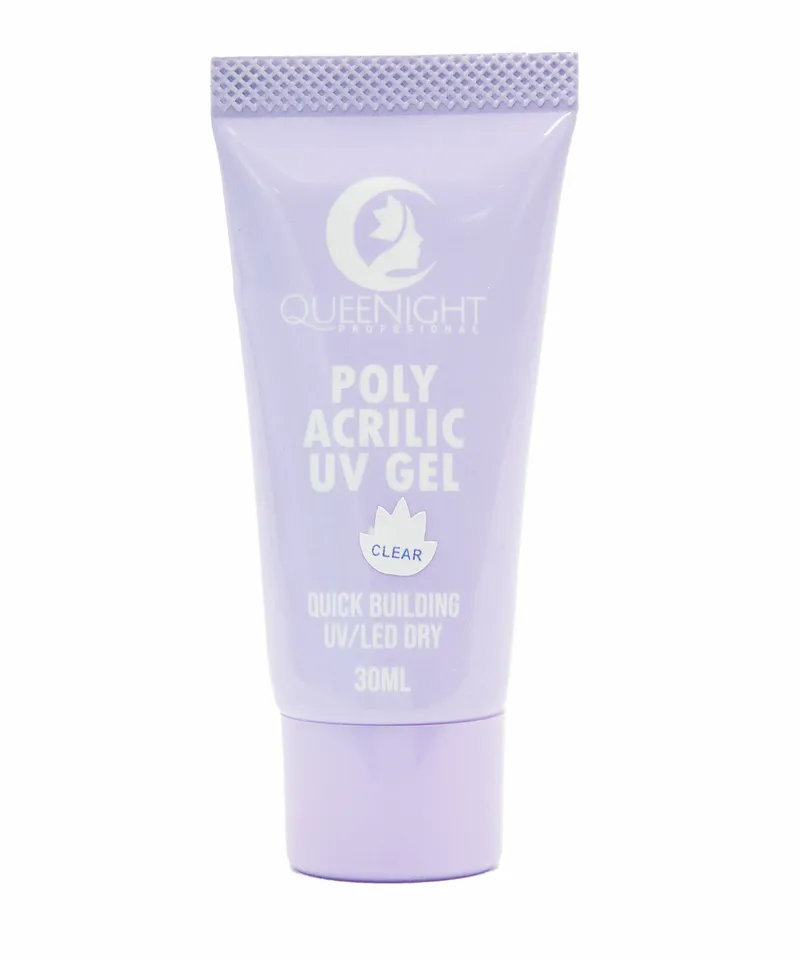 QUEENIGHT POLY ACRILIC UV GEL CLEAR X 30ML - Producto de belleza y estética en Almacén Sandra