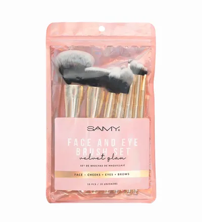 SAMY SET DE BROCHAS X 10UNDS REF: VELVET GLAM - Producto de belleza y estética en Almacén Sandra