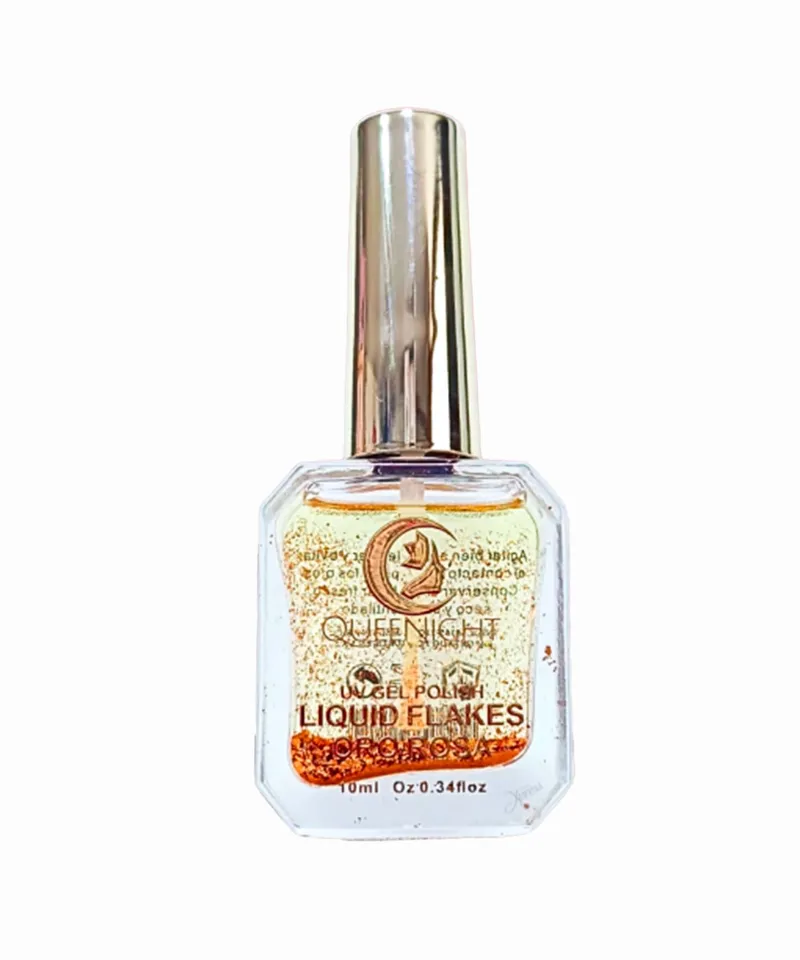 QUEENIGHT LIQUID FLAKES ORO ROSA X 10ML - Producto de belleza y estética en Almacén Sandra
