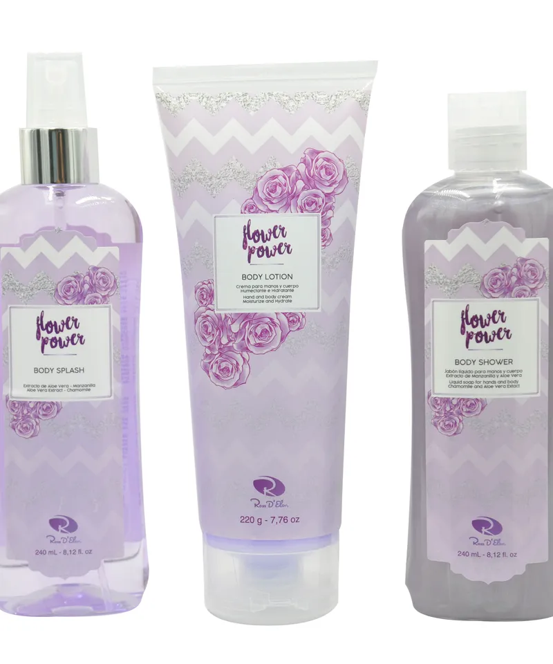 ROSS DLEN ESTUCHE FLOWER POWER B.SPLASH X 240+B.LOTION X220+B.LIQUID X240 - Producto de belleza y estética en Almacén Sandra