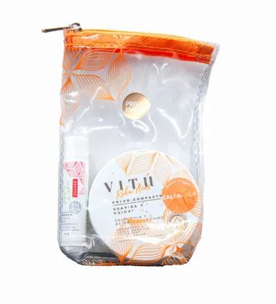 VITU POLVO COMPACTO CALENDULA TONO 3 + BALSAMO CEREZA - Producto de belleza y estética en Almacén Sandra