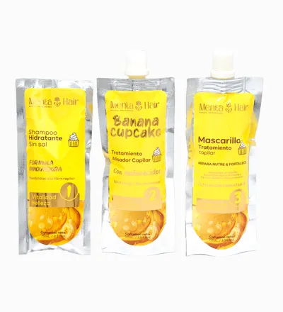MENTA HAIR KIT ALISADO BANANA X 90ML - Producto de belleza y estética en Almacén Sandra