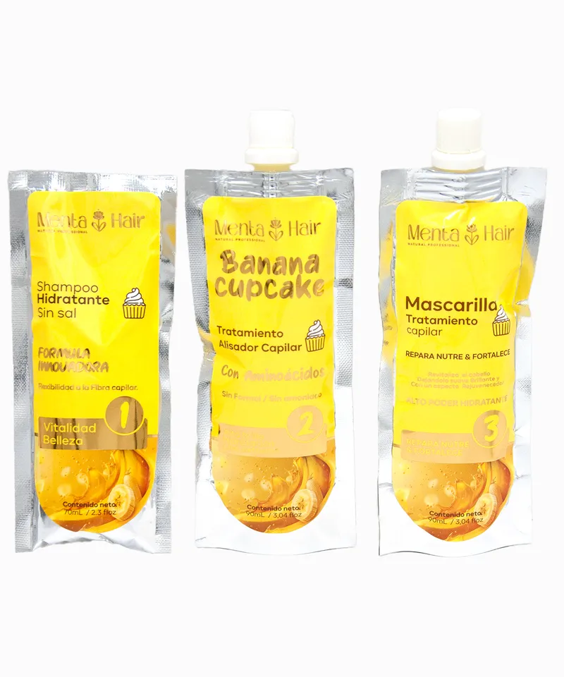 MENTA HAIR KIT ALISADO BANANA X 90ML - Producto de belleza y estética en Almacén Sandra
