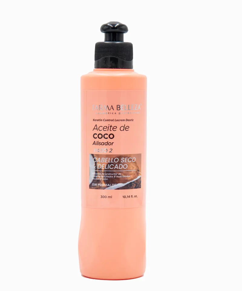 FARMA BELLEZA KERATINA ALISADORA ACEITE DE COCO PASO 2 X 300ML - Producto de belleza y estética en Almacén Sandra