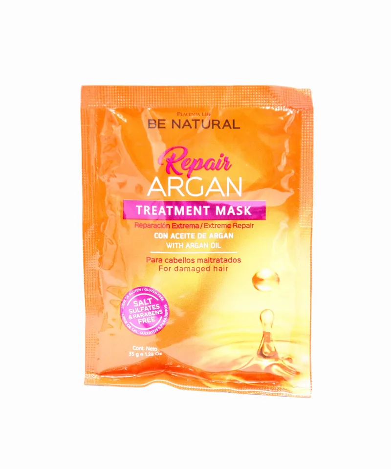 BE NATURAL MASCARILLA INTENSIVA REPAIR ARGAN X35GR - Producto de belleza y estética en Almacén Sandra