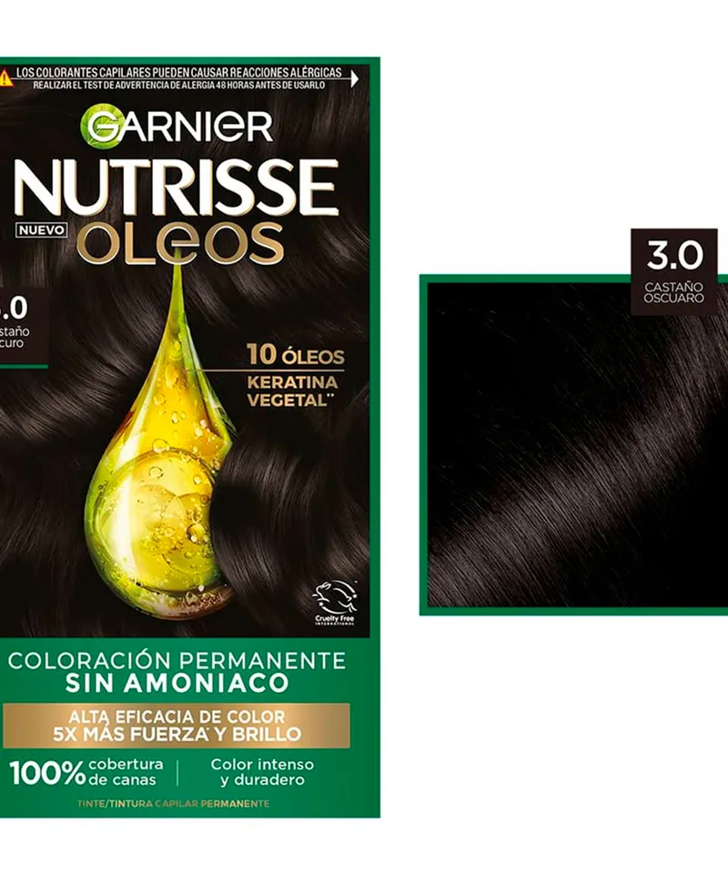 NUTRISSE GARNIER TINTE SIN AMONIACO CASTAÑO OSCURO N.3.0 - Producto de belleza y estética en Almacén Sandra