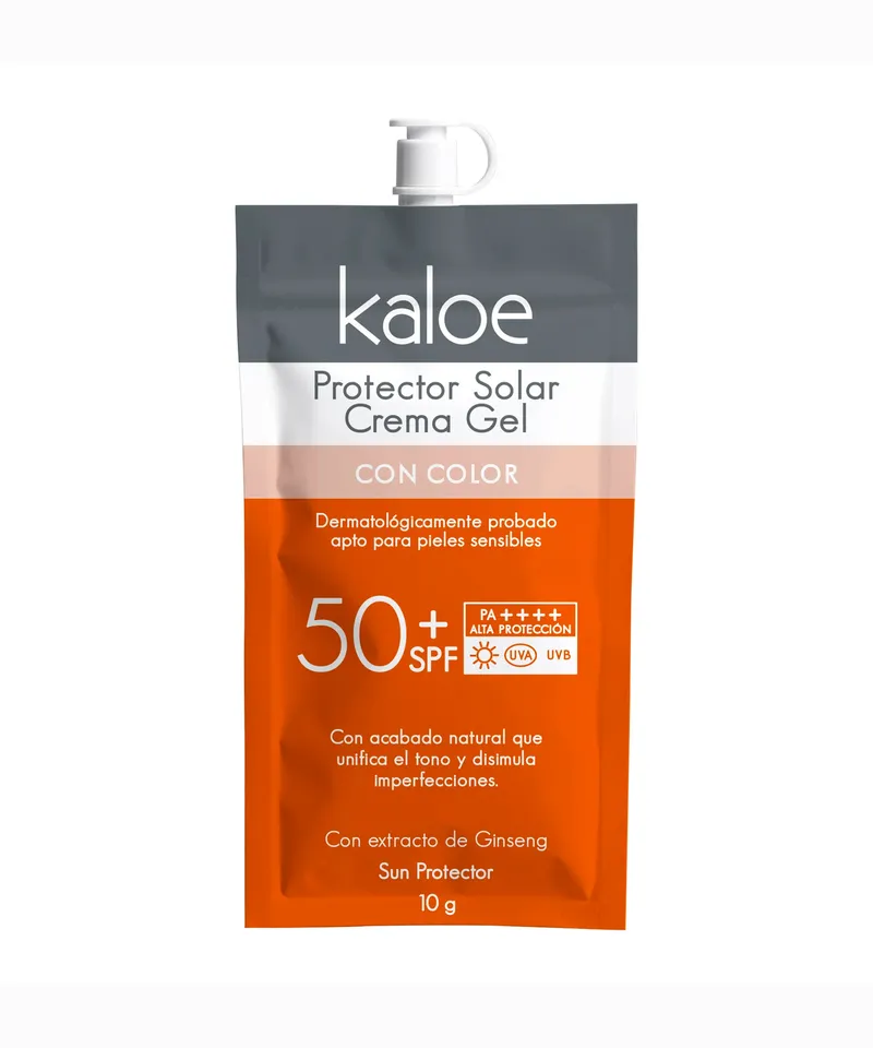 KALOE PROTECTOR SOLAR CREMA GEL CON COLOR X 10GR - Producto de belleza y estética en Almacén Sandra