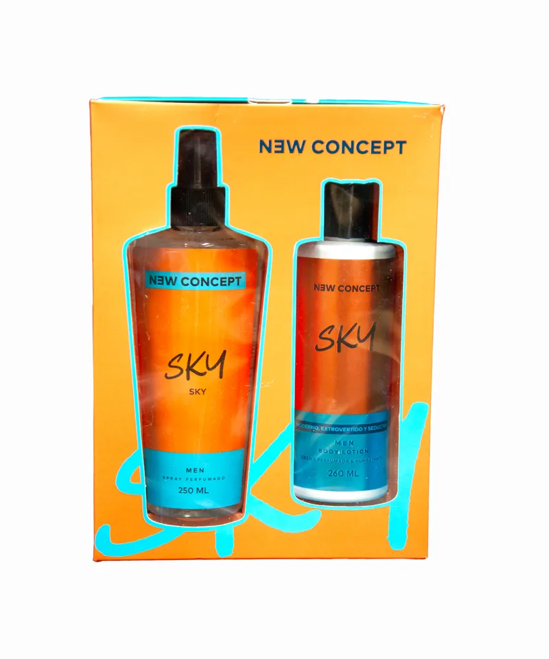 NEW CONCEPT KIT SPRAY PERFUMADO 250ML + CREMA 260ML HOMBRE SKY - Producto de belleza y estética en Almacén Sandra