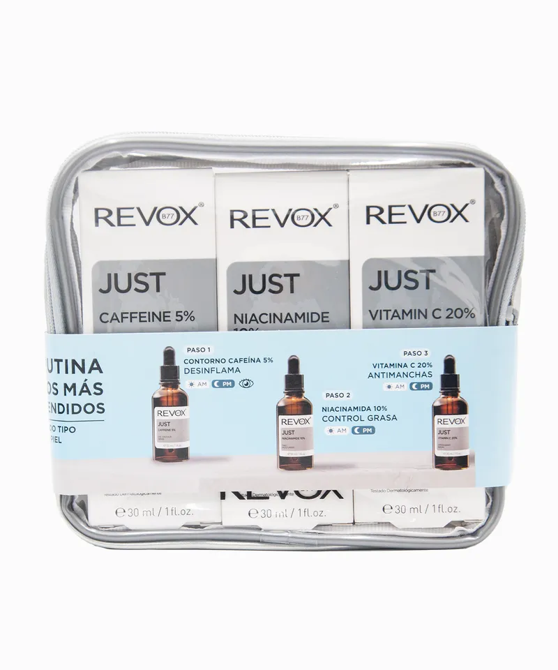 REVOX KIT CAFEINA + NAICINAMIDA + VITAMINA C X 30ML - Producto de belleza y estética en Almacén Sandra